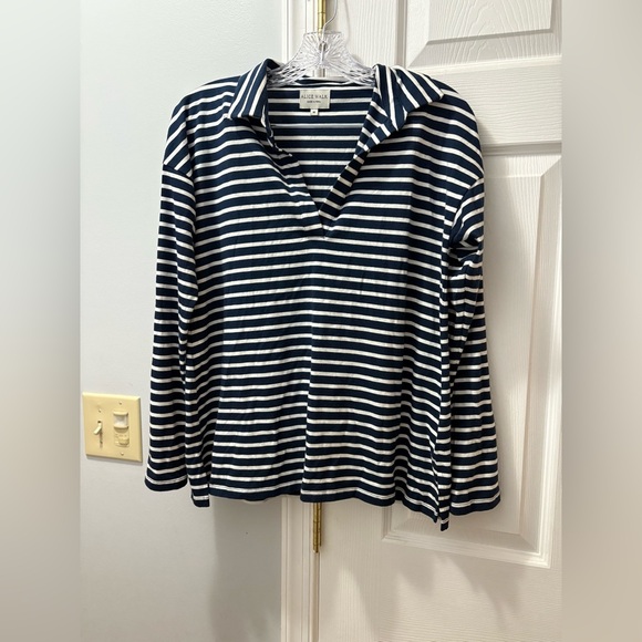 Alice Walk Tops - Alice Walk Striped Long Sleeve Collared Shirt Size Medium
